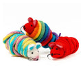 Load image into Gallery viewer, Catch a Mouse by the Tail wool cat toy; set of 3 rainbow mice by Cat in the Box LLC
