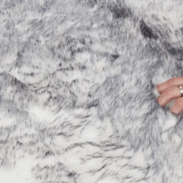 Paw.com PupProtector Luxe Waterproof Faux Fur Dog Blanket in Arctic Fox grey plush fur.