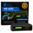 Load image into Gallery viewer, VE-100 thermostat, black digital on/off unit for reptile habitat heating by Vivarium Electronics.
