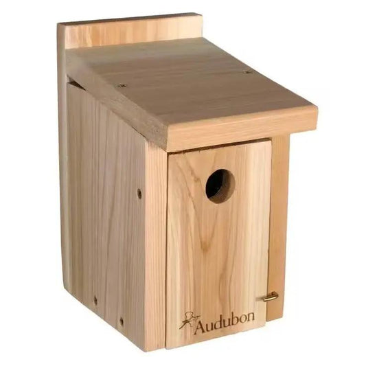 Audubon Cedar Bird House For Wrens And Chickadees Natural Wood by HomePacific