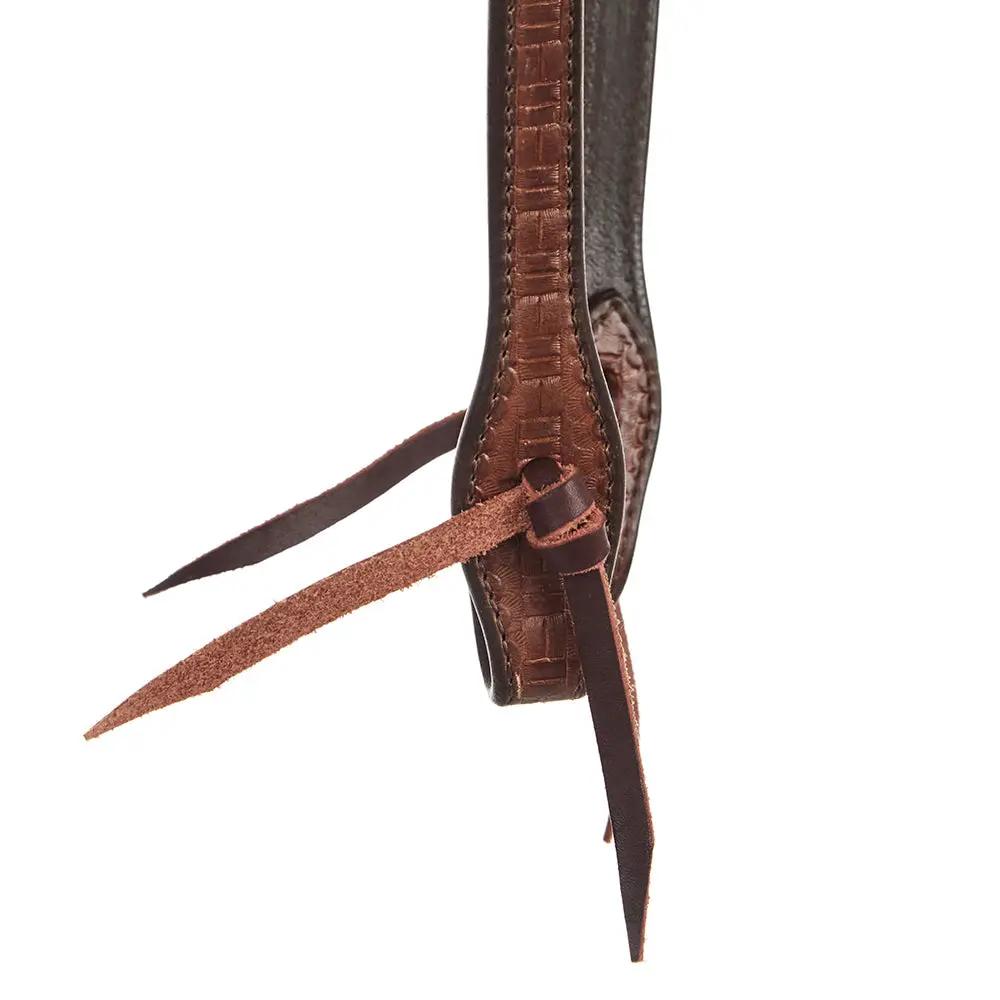 WD Tack Medium Oil Rope Tooled Headstall Brown 5/8 Inch Single Ear by Mayatex