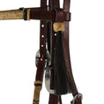 Load image into Gallery viewer, WD Tack Rawhide Browband Headstall Brown 5/8 Stainless Rope Tooling by Mayatex
