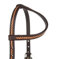 Bild in Galerie-Betrachter laden, WD Tack Medium Oil Rope Tooled Headstall Brown 5/8 Inch Single Ear by Mayatex
