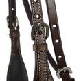 Load image into Gallery viewer, WD Tack Natural Rawhide Scalloped Quick Change Browband Headstall Heavy Oiled Leather by Mayatex
