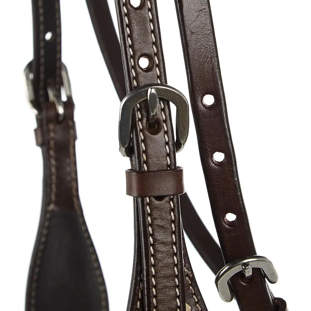 WD Tack Natural Rawhide Scalloped Quick Change Browband Headstall Heavy Oiled Leather by Mayatex