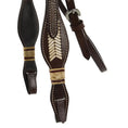 Load image into Gallery viewer, WD Tack Natural Rawhide Scalloped Quick Change Browband Headstall Heavy Oiled Leather by Mayatex
