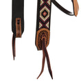 Cargar la imagen en la vista de la galería, WD Tack Burgundy And Cream Embossed Beadwork Browband Headstall Heavy Oiled Leather Natural Rawhide Premium Horse Gear by Mayatex
