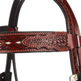 Bild in Galerie-Betrachter laden, WD Tack Buckstitch Ranger Browband Headstall Black Leather Silver by Mayatex
