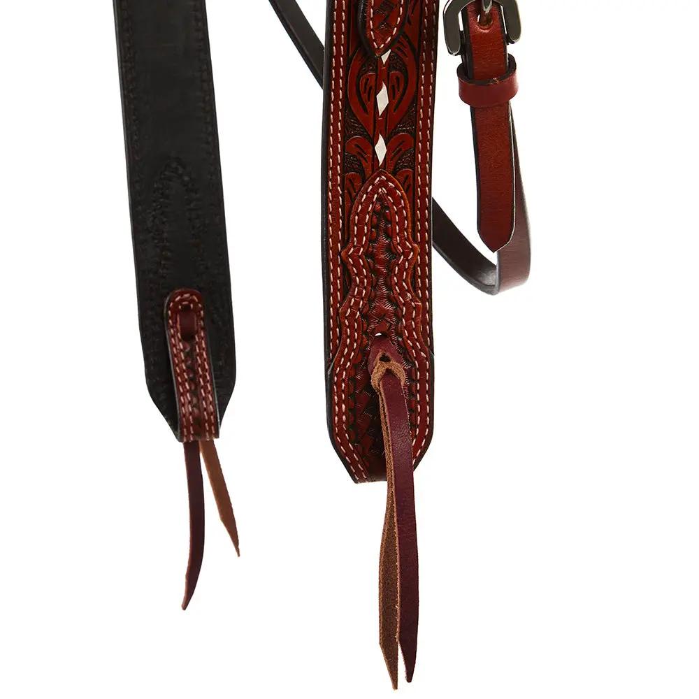 WD Tack Buckstitch Ranger Browband Headstall Black Leather Silver by Mayatex