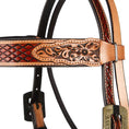 Load image into Gallery viewer, WD Tack Diamond Tooling Ranger Browband Headstall Chestnut Natural Leather With Silver Accented by Mayatex
