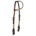 Load image into Gallery viewer, WD Tack Chocolate Natural Rawhide Quick Change Single Ear Headstall With Keeper Loop And Stainless Steel by Mayatex
