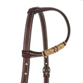 Load image into Gallery viewer, WD Tack Chocolate Natural Rawhide Quick Change Single Ear Headstall With Keeper Loop And Stainless Steel by Mayatex
