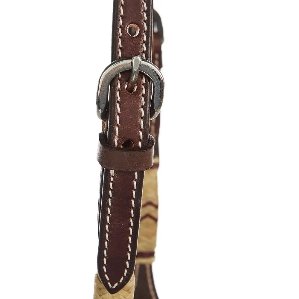 WD Tack Chocolate Natural Rawhide Quick Change Single Ear Headstall With Keeper Loop And Stainless Steel by Mayatex