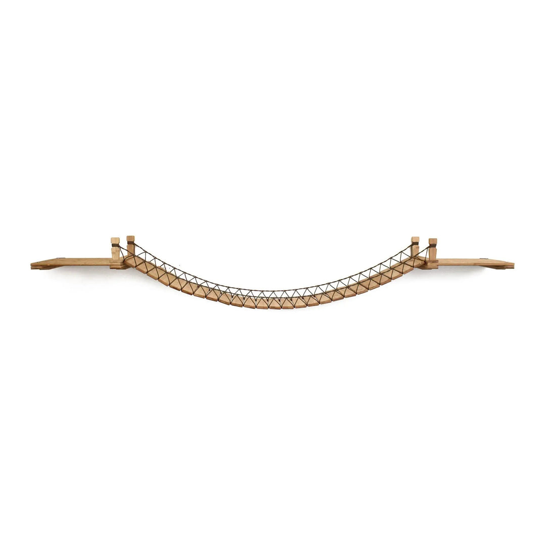 Cat Wall Bridge and Shelf Set by Catastrophic Creations; wooden cat bridge with lattice rope and two end platforms