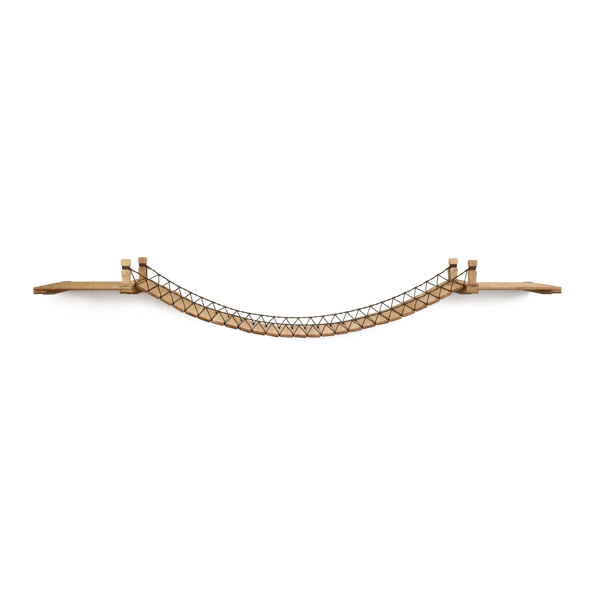 Cat Wall Bridge and Shelf Set by Catastrophic Creations; wooden cat bridge with lattice rope and two end platforms