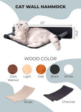 Load image into Gallery viewer, Cat Hammock Shelf by Enjoy The Wood B2B; 22-inch wood mount with black fabric hammock.
