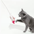 Load image into Gallery viewer, A Little 'Lotl axolotl wool cat toy; white plush with pink accents, Cat in the Box LLC
