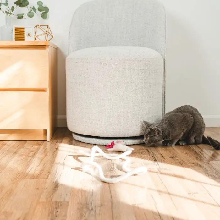 A Little Lotl Axolotl Wool Cat Toy; white plush rope-style cat toy