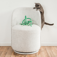 Load image into Gallery viewer, Ink Floyd wool octopus cat toy by Cat in the Box LLC; green wool octopus on a light gray chair.
