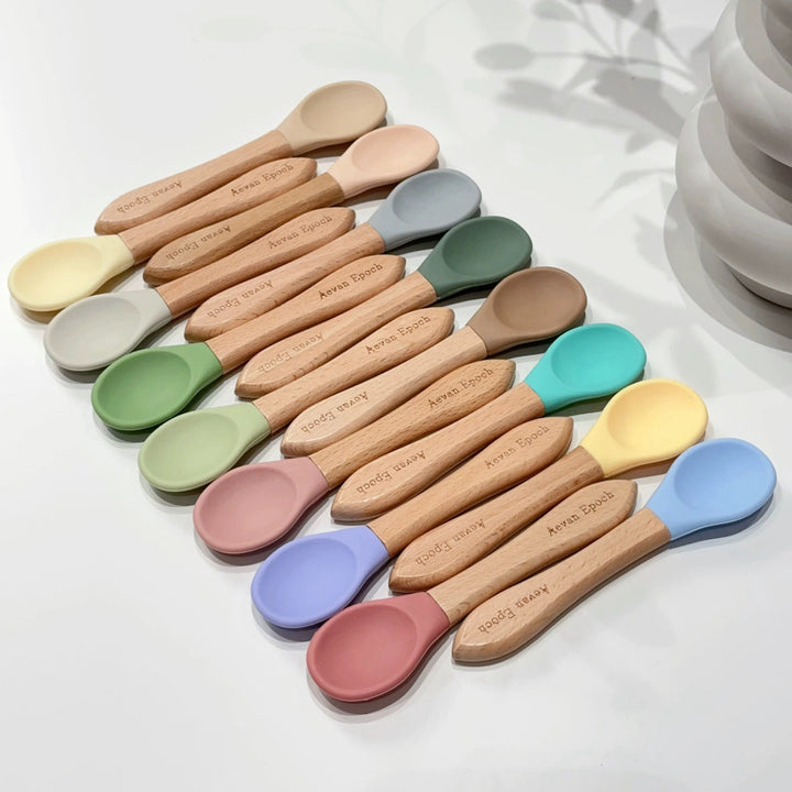 Aevan Epoch Beechwood Silicone Pet Food Spoon