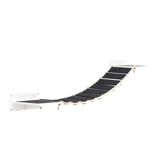 White Wall Mounted Cat Bridge Walkway 48 Inch Vertical Enrichment by Enjoy The Wood