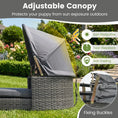 Bild in Galerie-Betrachter laden, DirectDeals Wicker Dog House with Adjustable Gray Canopy and Cushions
