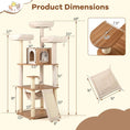 Load image into Gallery viewer, 68-Inch tall cat tree with 3 padded perches, condo and sisal posts by DirectDeals, natural
