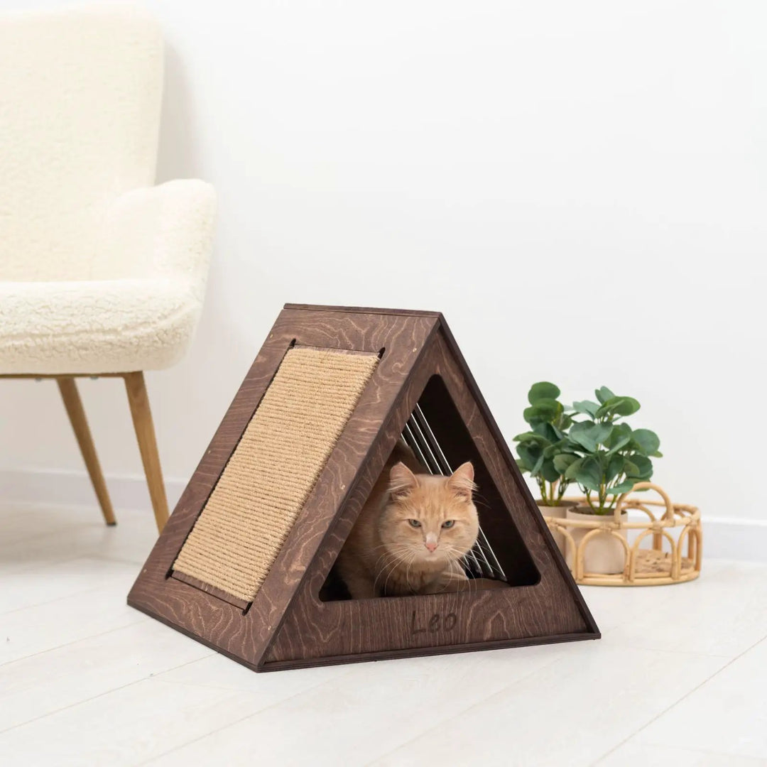 Zenith Pet Luxury Dark Walnut Wooden Cat House With Sturdy Frame Ideal For Modern Home Decor by Enjoy The Wood