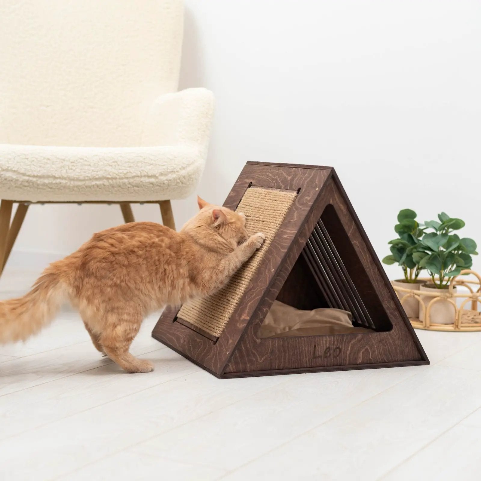 Zenith Pet Luxury Dark Walnut Wooden Cat House With Sturdy Frame Ideal For Modern Home Decor by Enjoy The Wood