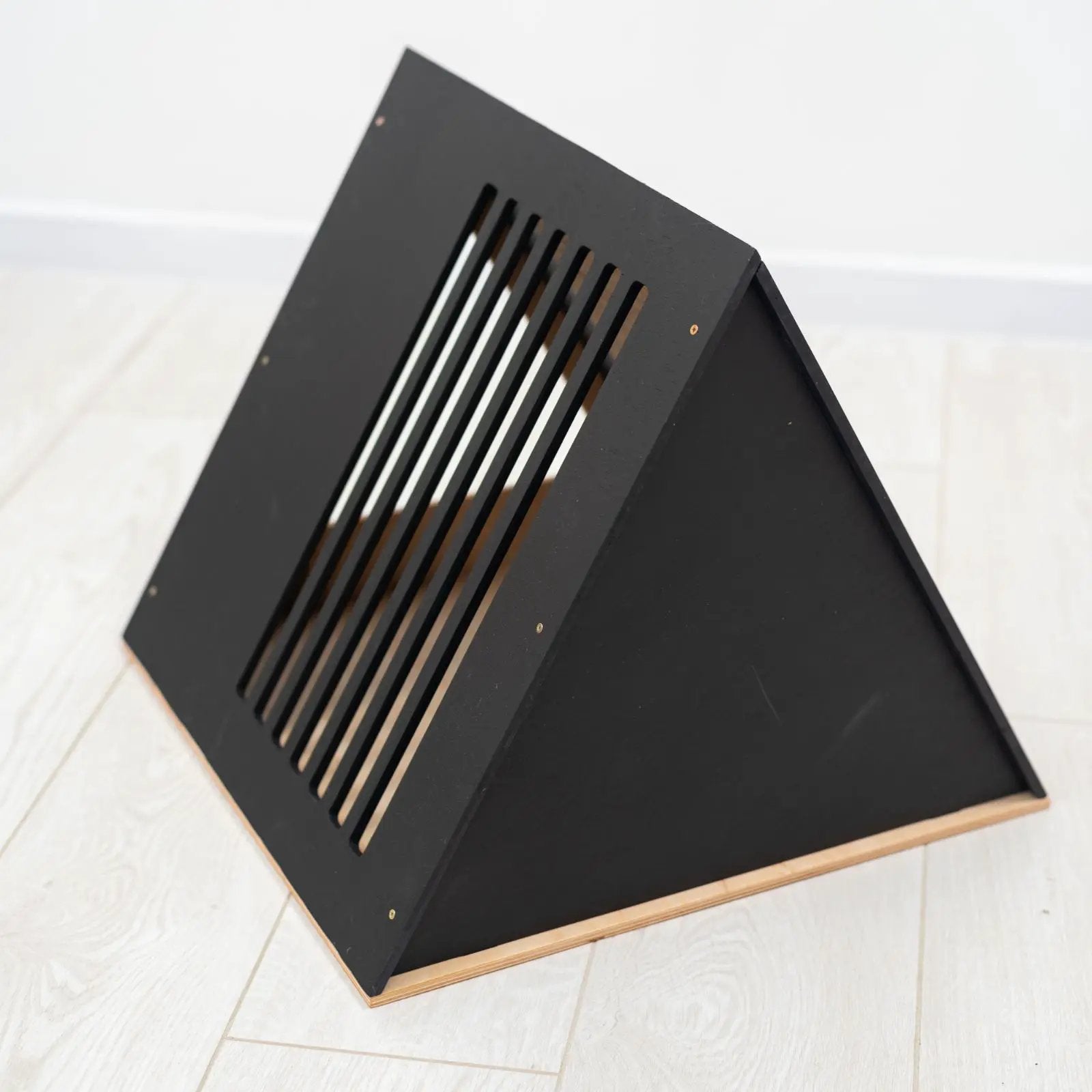 Modern Paws Premium Black Solid Wood Cat House Bed Secure Enclosed Retreat Interior Design by Enjoy The Wood