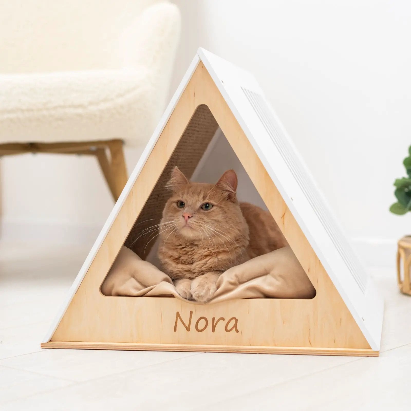 Stylish Solid White Wooden Cat House Shelter Secure Home Interior by Enjoy The Wood