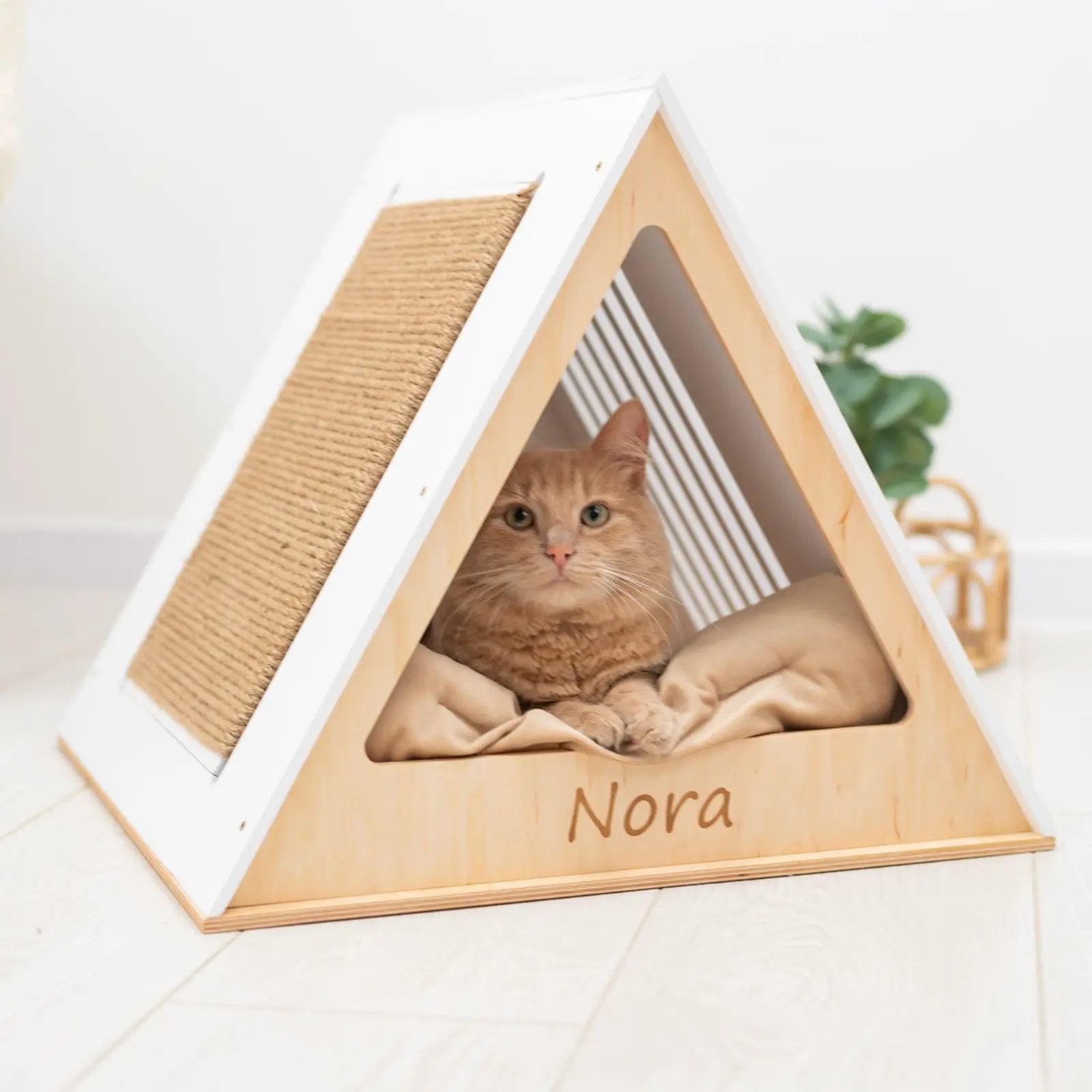 Stylish Solid White Wooden Cat House Shelter Secure Home Interior by Enjoy The Wood
