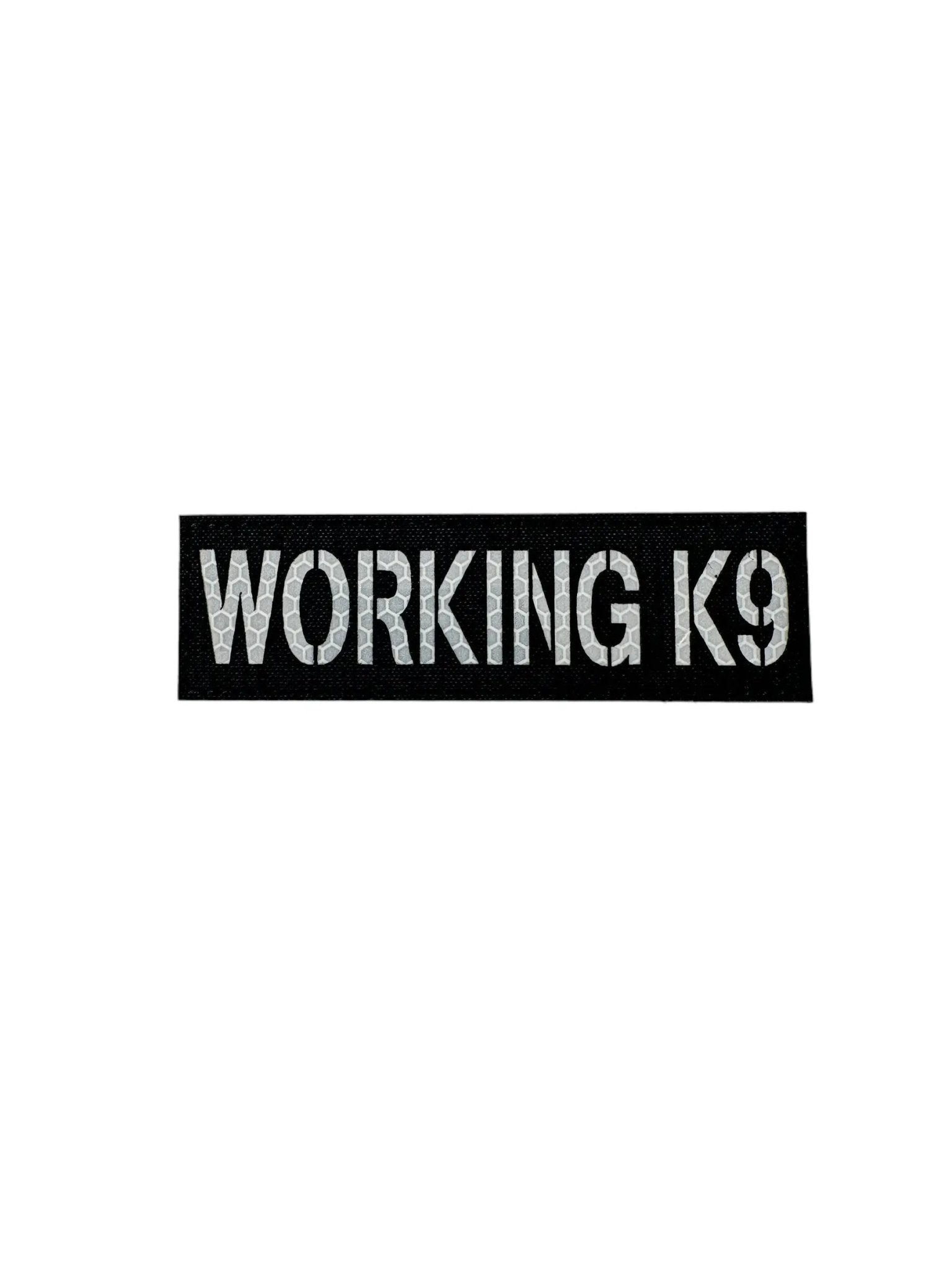 Working K9 Laser Cut Reflective Morale Patch For Tactical Vests Harnesses Hook Fastener Backing Black Color by kiloninerpets
