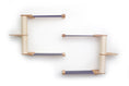 Load image into Gallery viewer, Catacombs Cat Tree Scratching Post System cat condo; purple platforms and rope-wrapped posts by Catastrophic Creations
