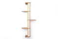 Charger l'image dans la visionneuse de la galerie, Wall Mounted Cat Climbing Pole with sisal wrap and four wooden shelves by Catastrophic Creations
