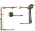 Bild in Galerie-Betrachter laden, Cat Condo The Gardens by Catastrophic Creations with purple fabric, wooden platforms, and greenery

