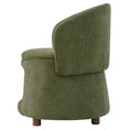 Load image into Gallery viewer, Green Pet Friendly Chair with Hidden Pet Nook; textured upholstery and wooden legs.
