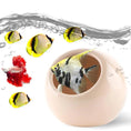 Charger l'image dans la visionneuse de la galerie, Aquarium Decor Ceramic Cave Betta Fish Tank Hideout Stone Fast Landscape Ceramic Ornament for Fish Shrimp Turtle (Orange) - from For Animals, With Love

