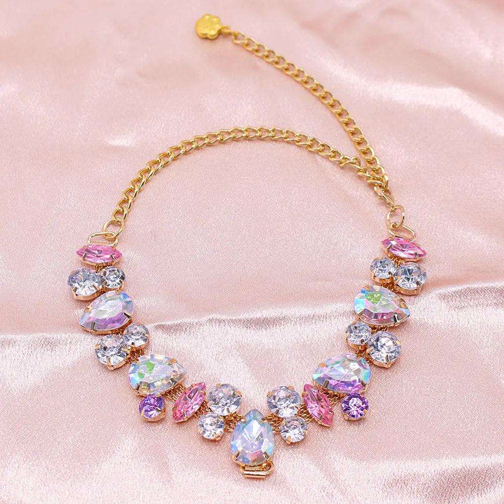 Cat And Dog Princess Style Gem Pearl Necklace With Animal Inspired Accents For Daily Elegant Wear by Pet Zen