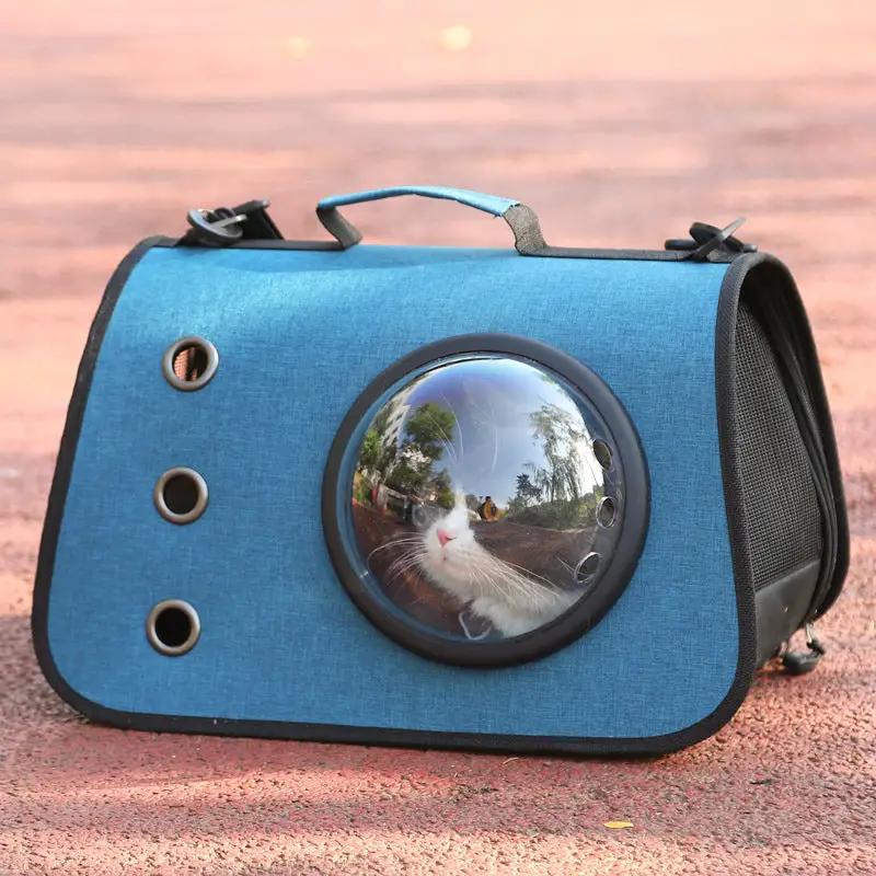 Elegant Foldable Cat Backpack Breathable Linen Mesh by For Animals, With Love
