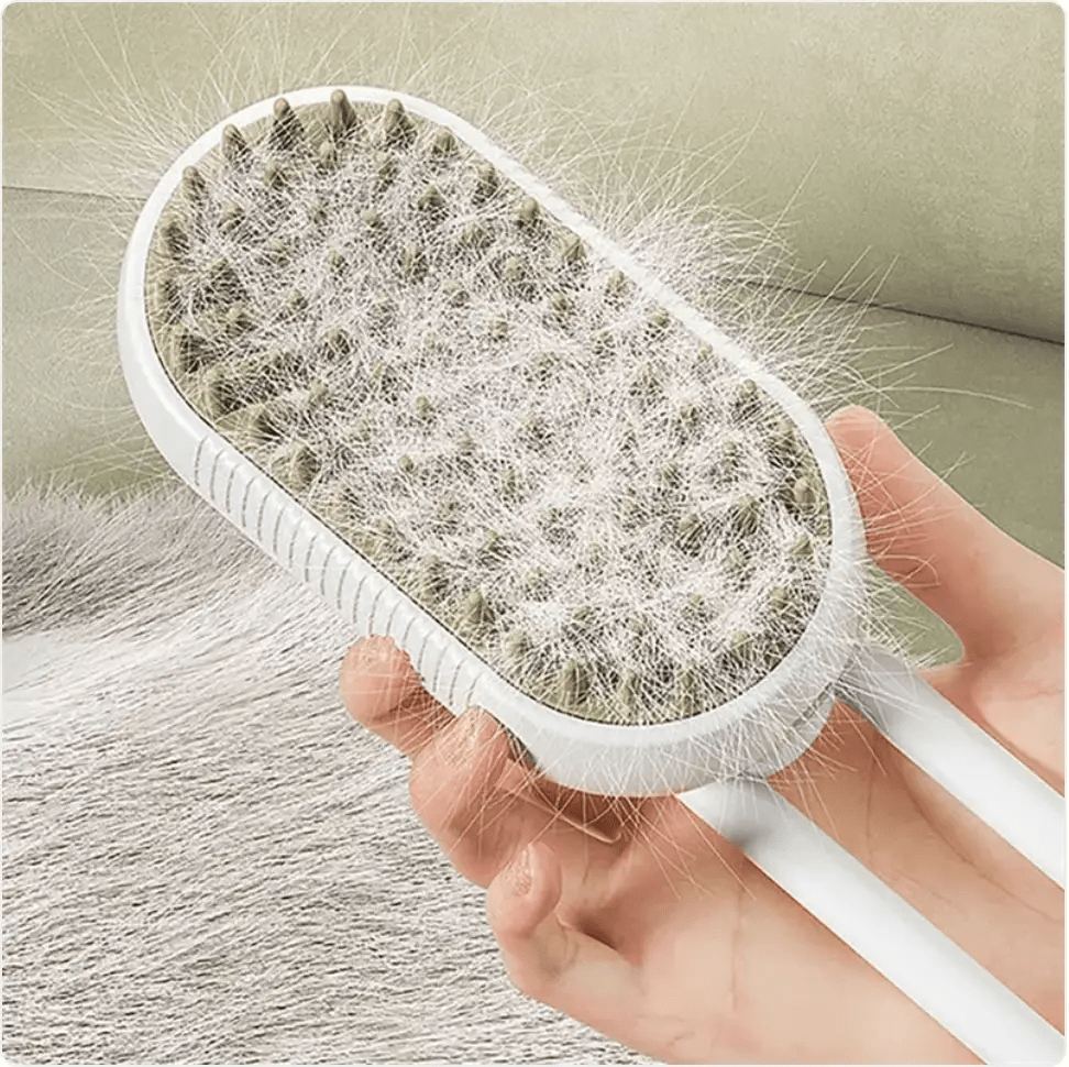 PurePet 3-in-1 Electric Pet Brush De-Shedding Self-Cleaning Black by For Animals, With Love