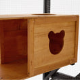 Load image into Gallery viewer, Outdoor cat enclosure in fir wood with brown panels and wire-mesh backing
