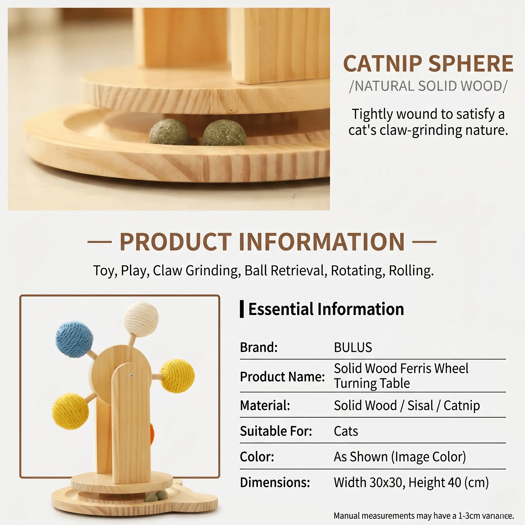 FelineFlow Premium Interactive Ferris Wheel Cat Scratcher For Kitten And Adult Cats by Midfox