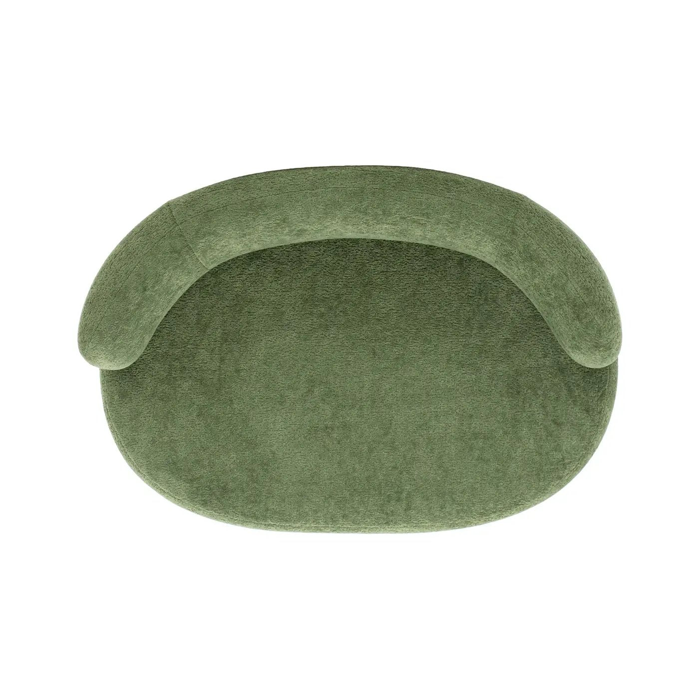 Shep 36' Curved Dog Sofa Bed Medium Moss Green Fleeced Teddy by HouseOfZazla