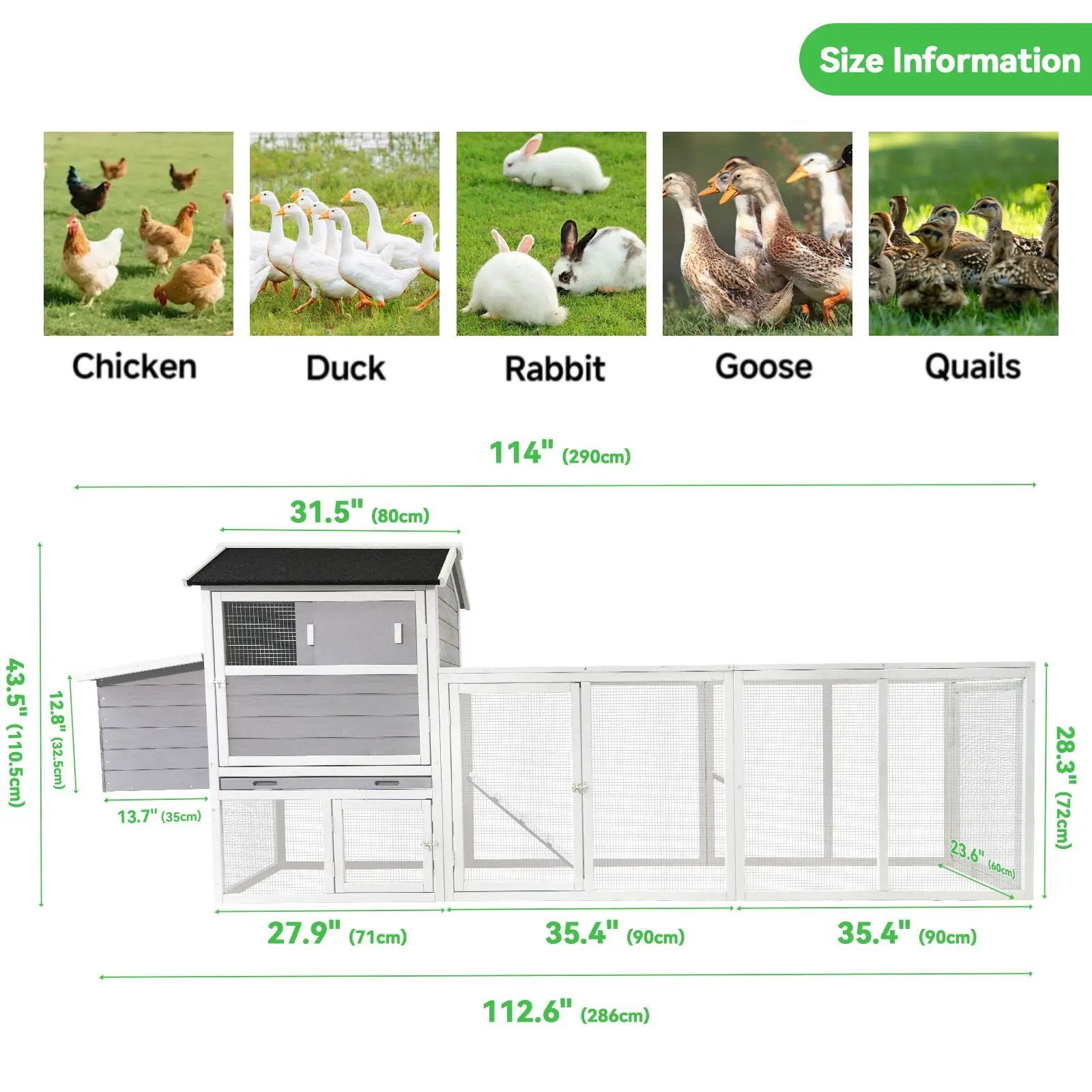 Chicken Coop With Run And Nesting Box by HouseOfZazla