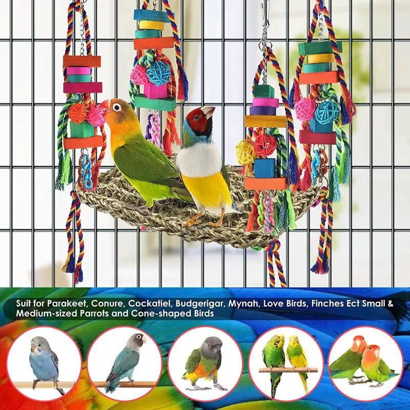 Parrot Toys Natural Grass Hammock Climbing Net Medium Large Parrots by Sell My Stuff