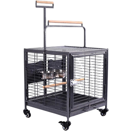 Travel Bird Cage Easy to Wheel or Carry. Castor Wheels Included - from For Animals, With Love
