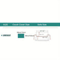 Load image into Gallery viewer, Premium chaise lounge couch cover size guide with teal swatch and LoveSeat branding, 180×300 cm
