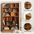 Bild in Galerie-Betrachter laden, Modern 2-in-1 cat house bookshelf in Sangria Beech wood finish, cat tree display cabinet
