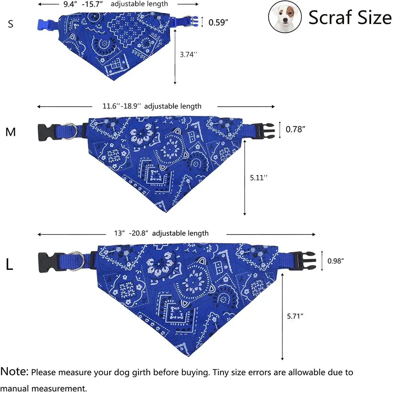 Adjustable Pure Cotton Dog Cat Bandana Scarf Washable Triangle Collar by Game On Interactive LLC (OnlyTenBucks.com)
